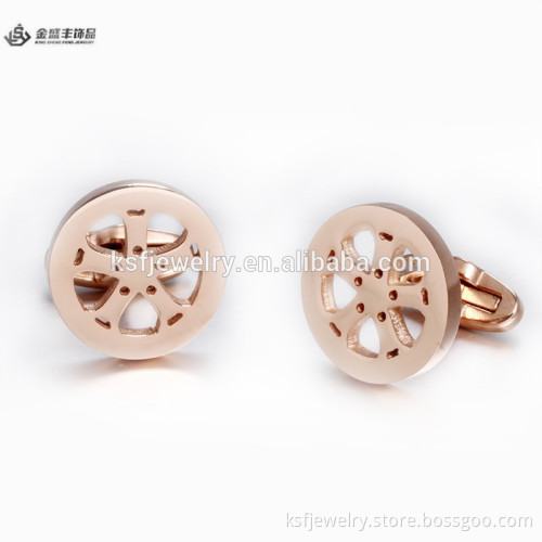 Fashion Stainless Steel IP Rose gold Plated Cufflinks for Men Manufacturer